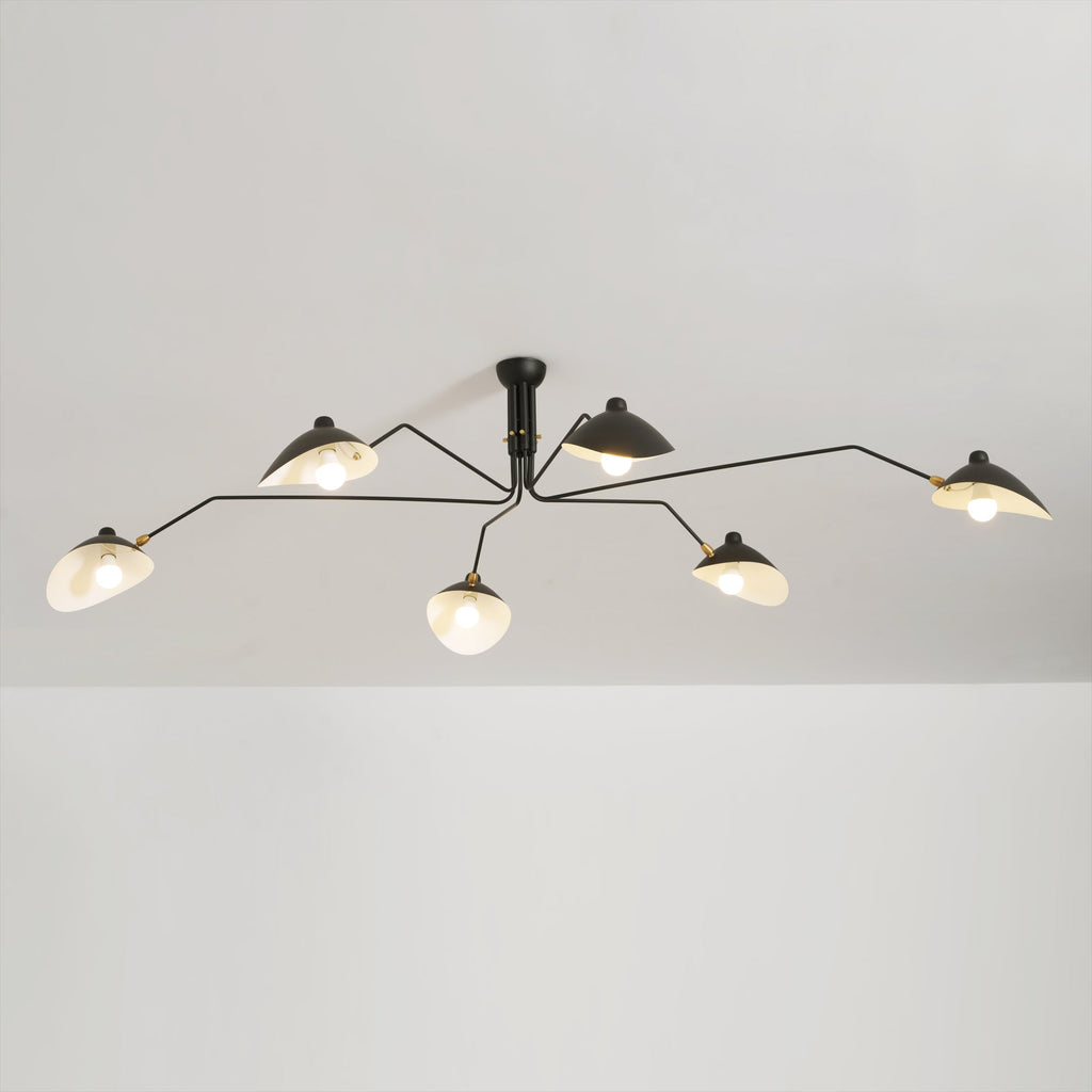 Lustre, Araignée Multi-Bras, Métal et Laiton, E26 / E27, 3 ou 6 Têtes