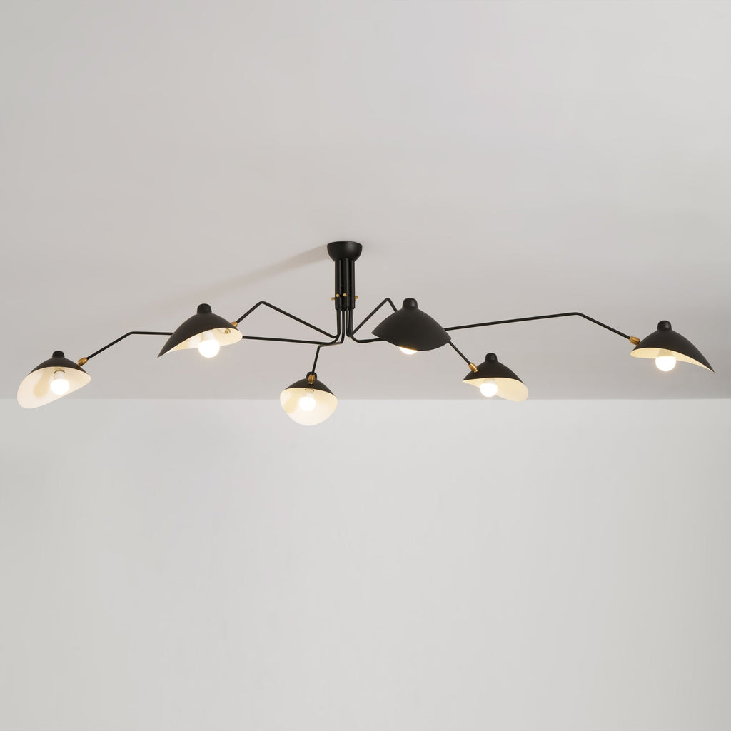 Lustre, Araignée Multi-Bras, Métal et Laiton, E26 / E27, 3 ou 6 Têtes