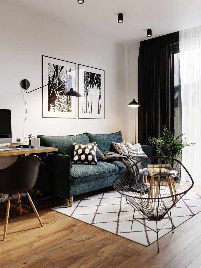 Spider Floor Lamp, Sculptural Black Metal Arm, E26/E27, Plug-In