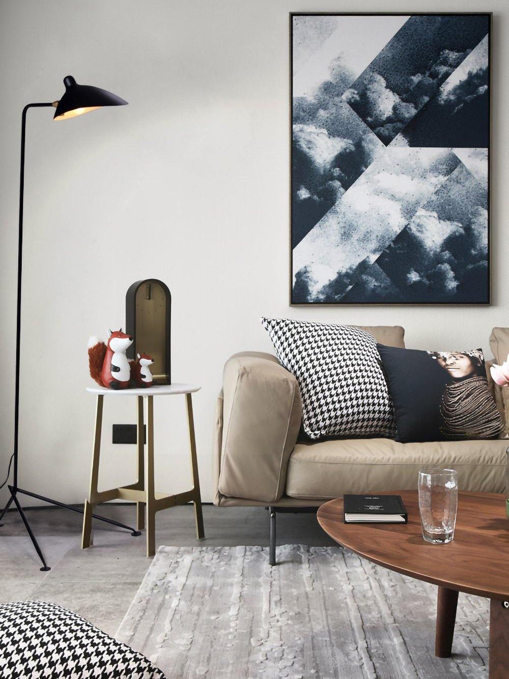 Spider Floor Lamp, Sculptural Black Metal Arm, E26/E27, Plug-In