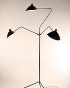 Spider Floor Lamp, Sculptural Black Metal Arm, E26/E27, Plug-In