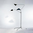 Spider Floor Lamp, Sculptural Black Metal Arm, E26/E27, Plug-In