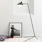 Spider Floor Lamp, Sculptural Black Metal Arm, E26/E27, Plug-In
