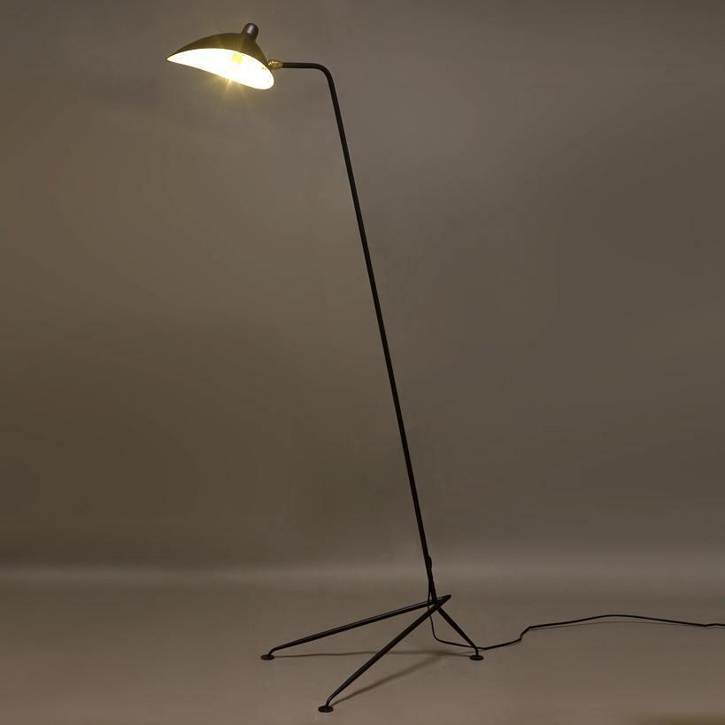 Spider Floor Lamp, Sculptural Black Metal Arm, E26/E27, Plug-In