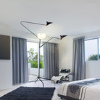 Spider Floor Lamp, Sculptural Black Metal Arm, E26/E27, Plug-In