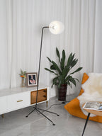 Spider Floor Lamp, Sculptural Black Metal Arm, E26/E27, Plug-In
