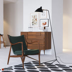 Spider Floor Lamp, Sculptural Black Metal Arm, E26/E27, Plug-In