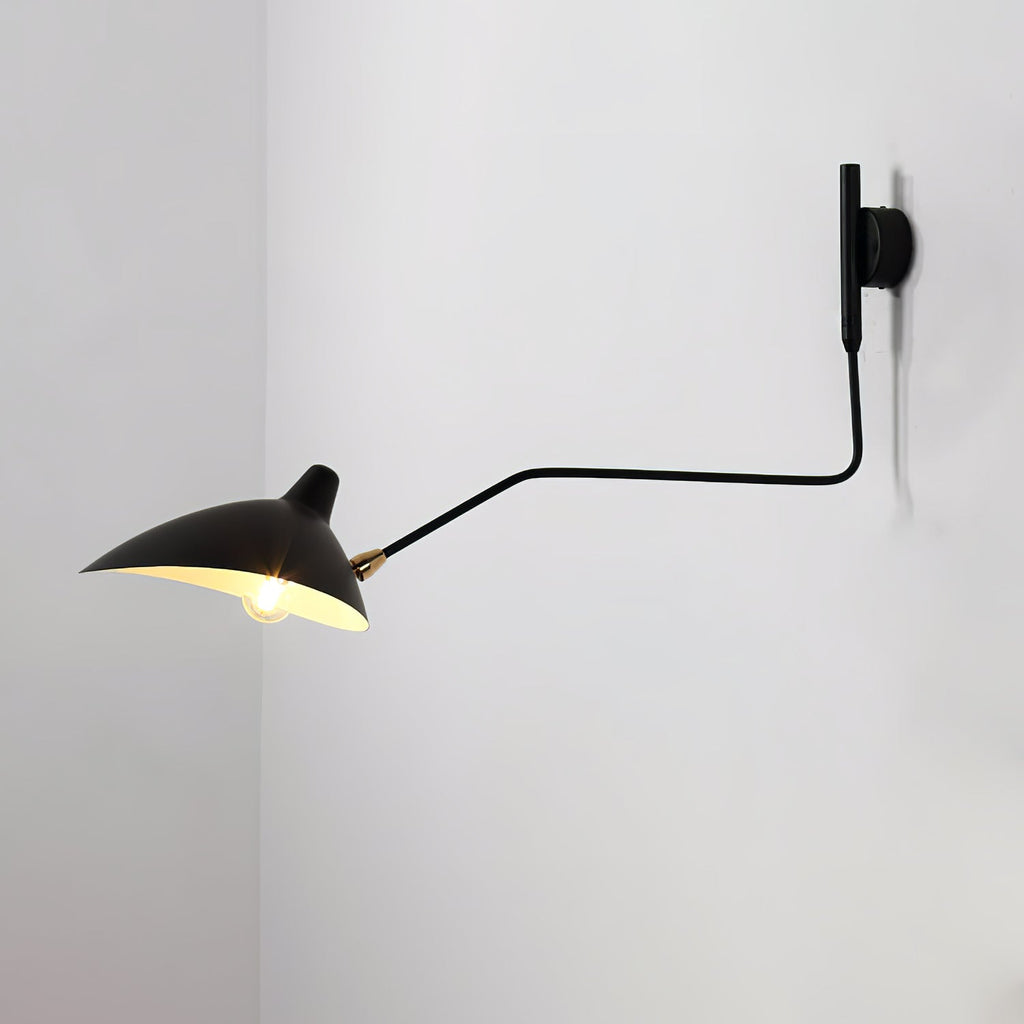 Wall Sconce, Spider Long-Arm, Rotating Shade, Metal and Brass, E26 / E27