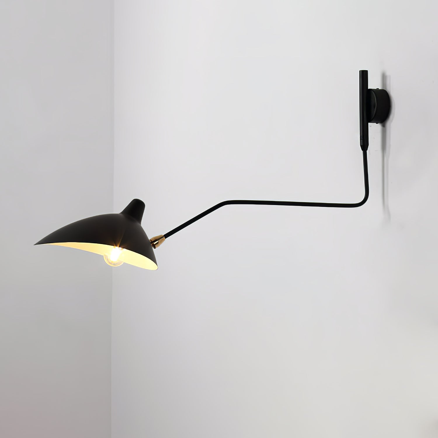 Wall Sconce, Spider Long-Arm, Rotating Shade, Metal and Brass, E26 / E27