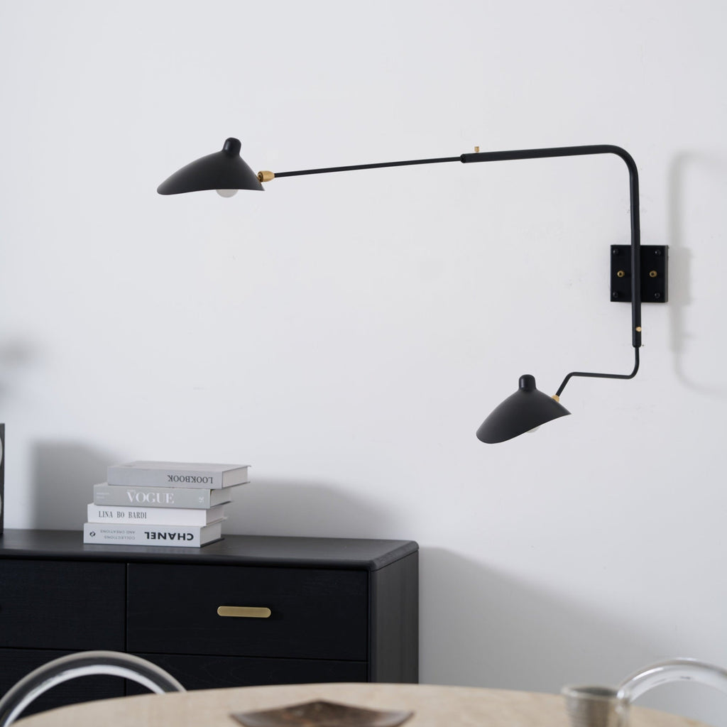 Spider wall sconce arm and shade shown in profile