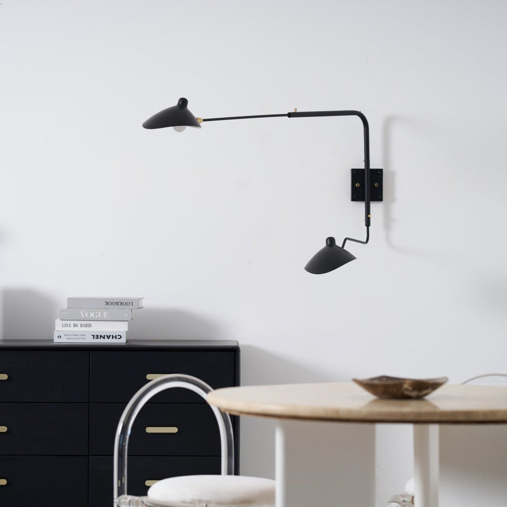 Wall Sconce, Spider Long-Arm, Rotating Shade, Metal and Brass, E26 / E27