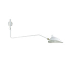Long-arm wall sconce with rotating cone shade in black finish
