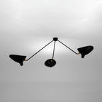 Multi-arm spider ceiling light with reflectors spread apart