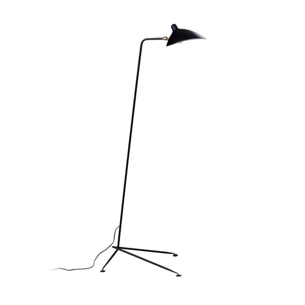 Spider Floor Lamp, Sculptural Black Metal Arm, E26/E27, Plug-In