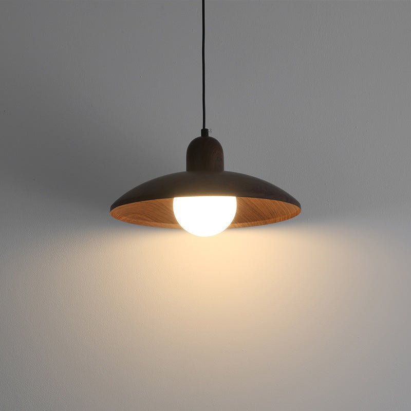 Wood Dome Pendant Light For Contemporary Ceiling Fixture