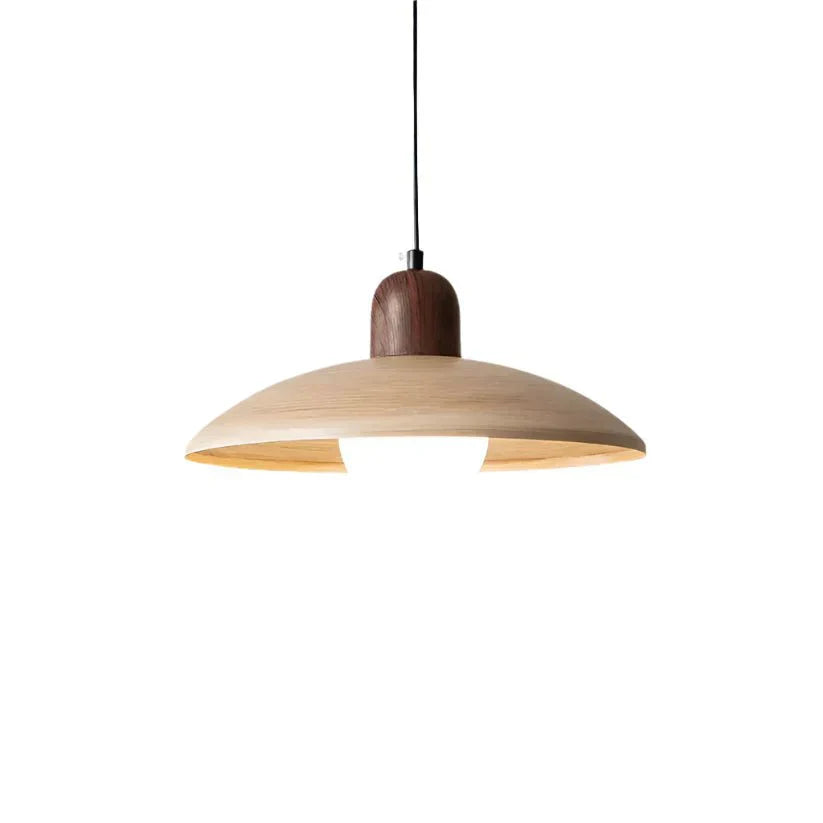 Wood Dome Pendant Light For Contemporary Ceiling Fixture