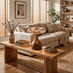 Wood base table lamp with amber glass shade shown switched off