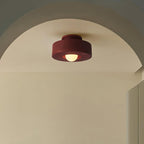 Stacked cylinder ceiling light detail with smooth resin finish