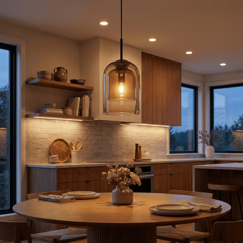 Glass Pendant Fixture With Single Light in Modern Nordic Style