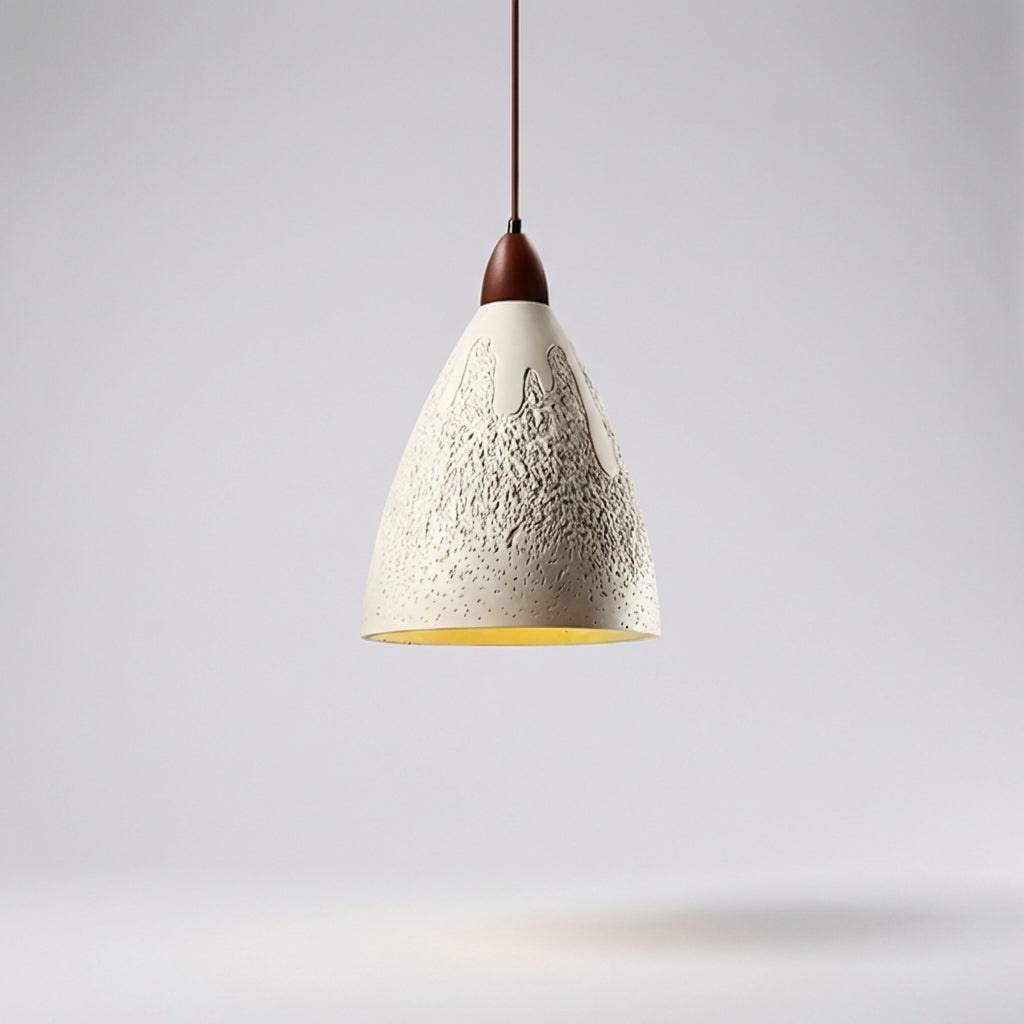 Tekstureret pendel med cementfinish, inkl. enkelt E27 LED-pære