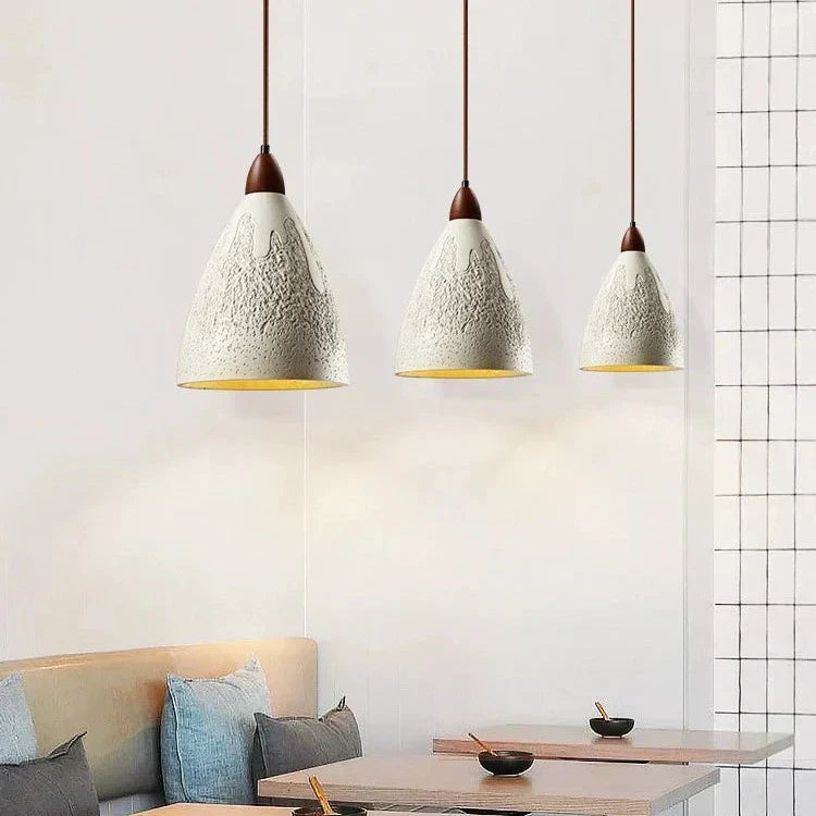 Tekstureret pendel med cementfinish, inkl. enkelt E27 LED-pære