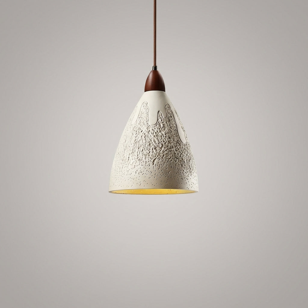 Tekstureret pendel med cementfinish, inkl. enkelt E27 LED-pære