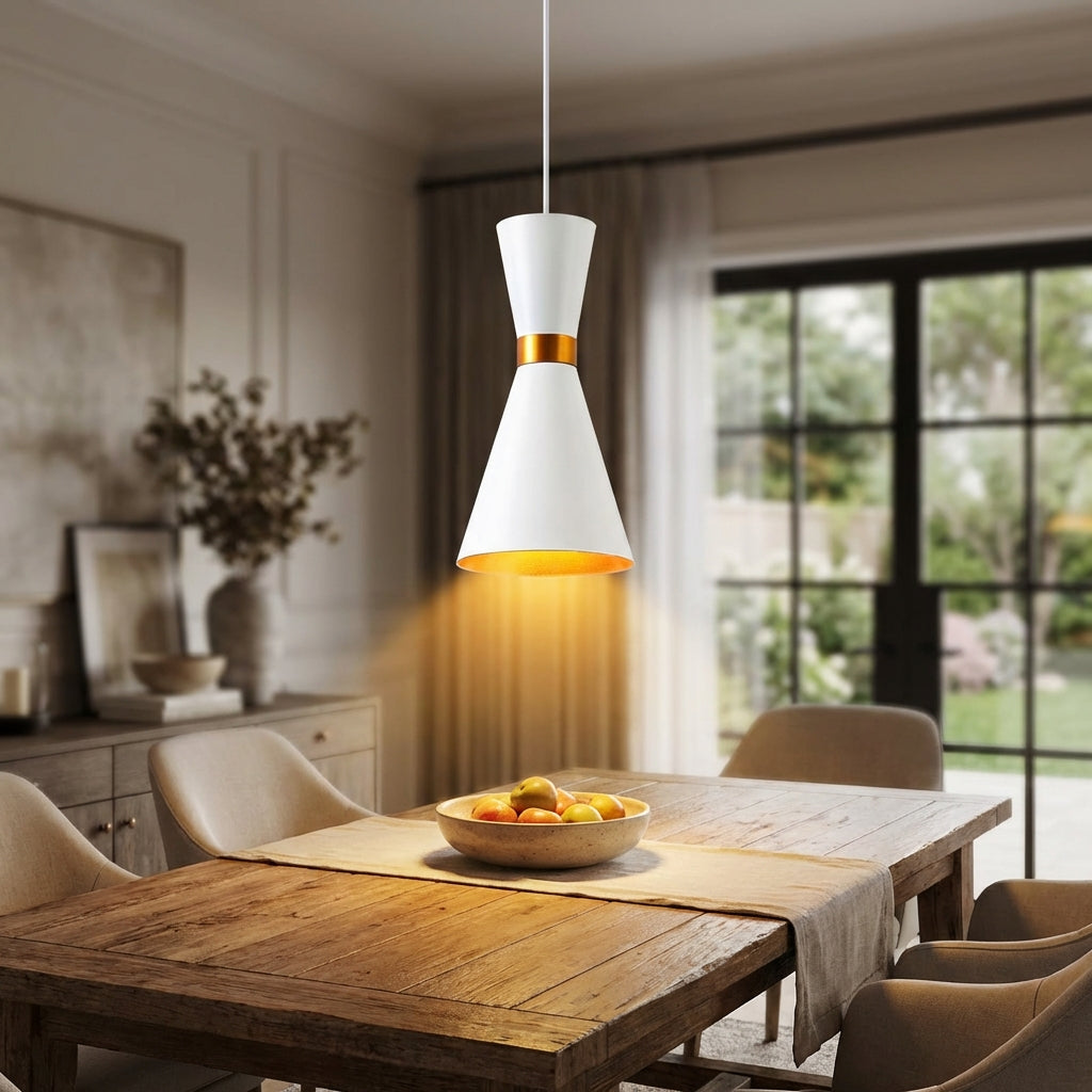 Aluminum Cone Pendant Light, Adjustable Cord, E27 Socket