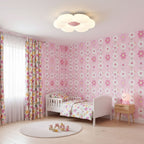 Flower ceiling light switched off showing decorative petal shape