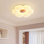 Flower ceiling light with warm light filling the petals
