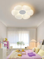 Flower ceiling light detail with layered petal shade edges