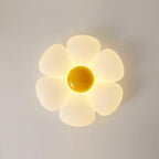 Blomsterloftslampe, seksbladet akrylskærm, integreret LED, dæmpbar