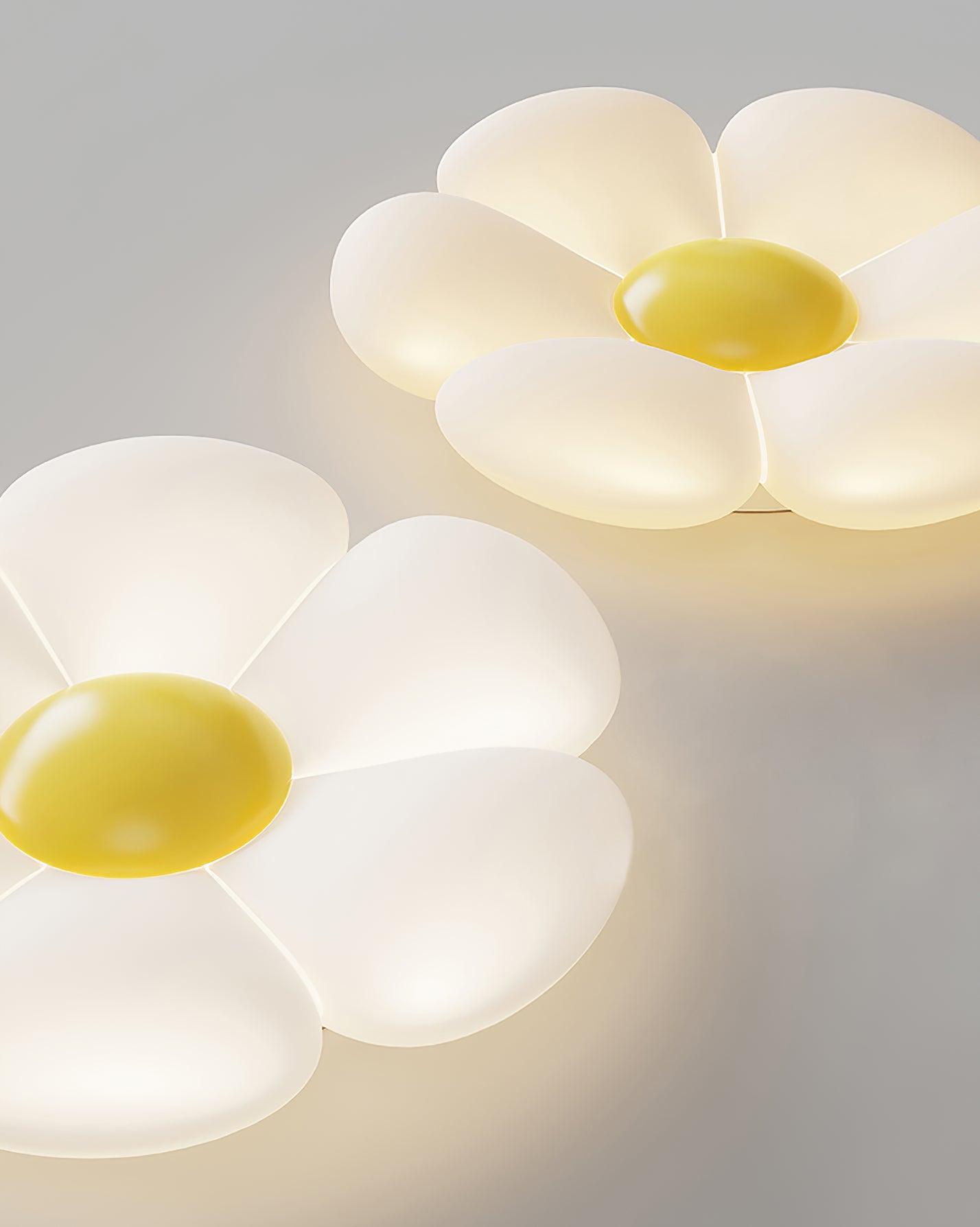 Blomsterloftslampe, seksbladet akrylskærm, integreret LED, dæmpbar