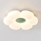 Six-petal ceiling light shown from below with even glow