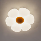 Blomsterloftslampe, seksbladet akrylskærm, integreret LED, dæmpbar