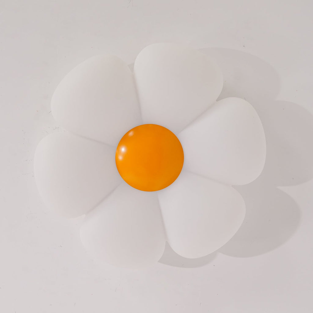 Blomsterloftslampe, seksbladet akrylskærm, integreret LED, dæmpbar