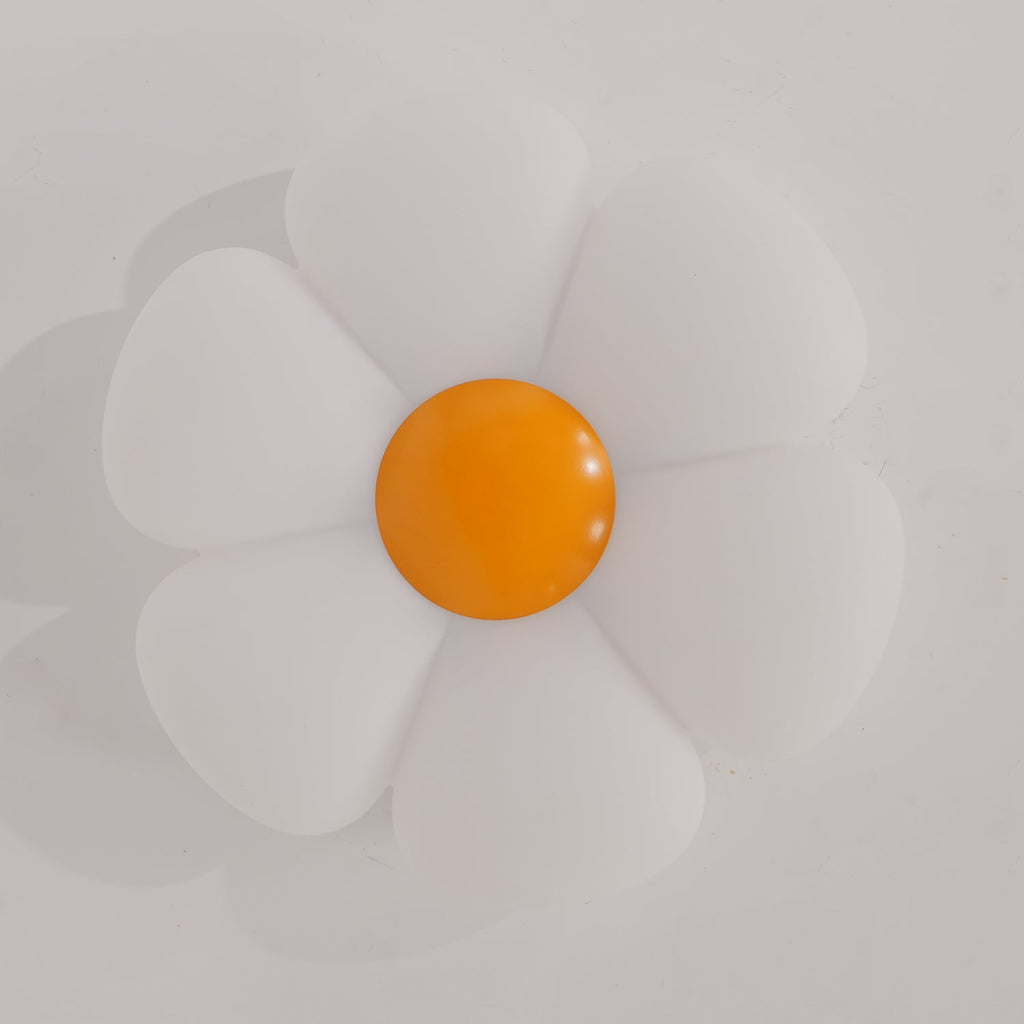 Blomsterloftslampe, seksbladet akrylskærm, integreret LED, dæmpbar