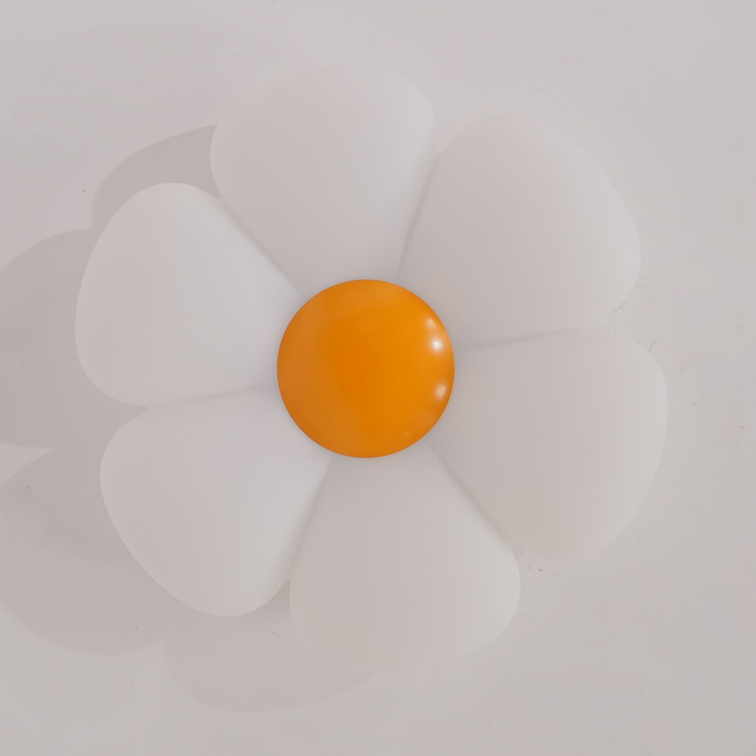 Blomsterloftslampe, seksbladet akrylskærm, integreret LED, dæmpbar