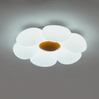 Blomsterloftslampe, seksbladet akrylskærm, integreret LED, dæmpbar