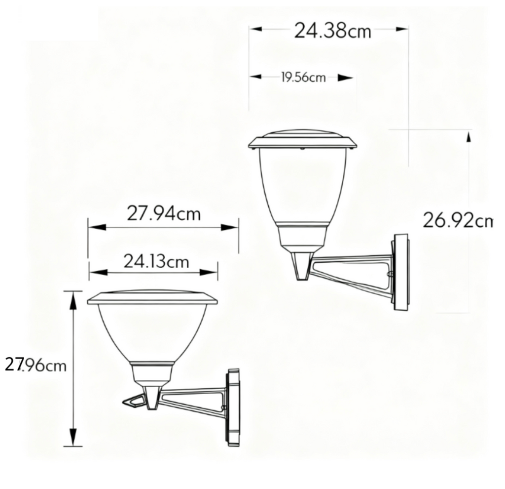 Aluminum Outdoor Wall Sconce With Cone Shade, Briana Minimalist Light