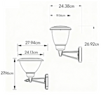 Aluminum Outdoor Wall Sconce With Cone Shade, Briana Minimalist Light