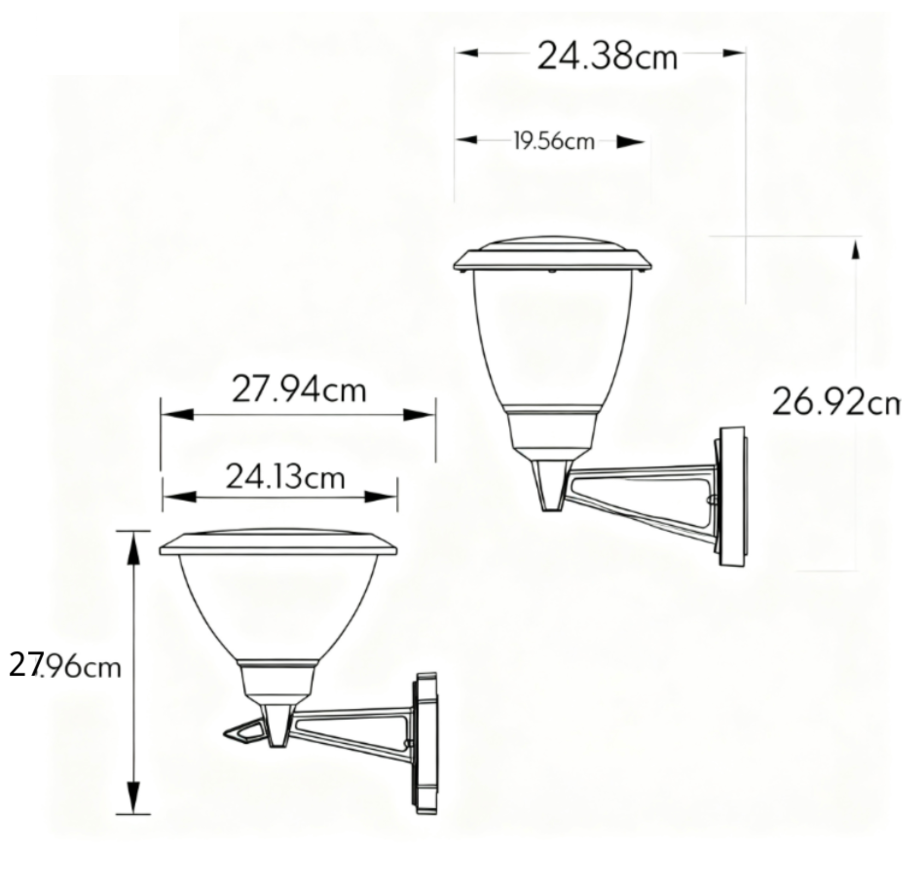 Aluminum Outdoor Wall Sconce With Cone Shade, Briana Minimalist Light