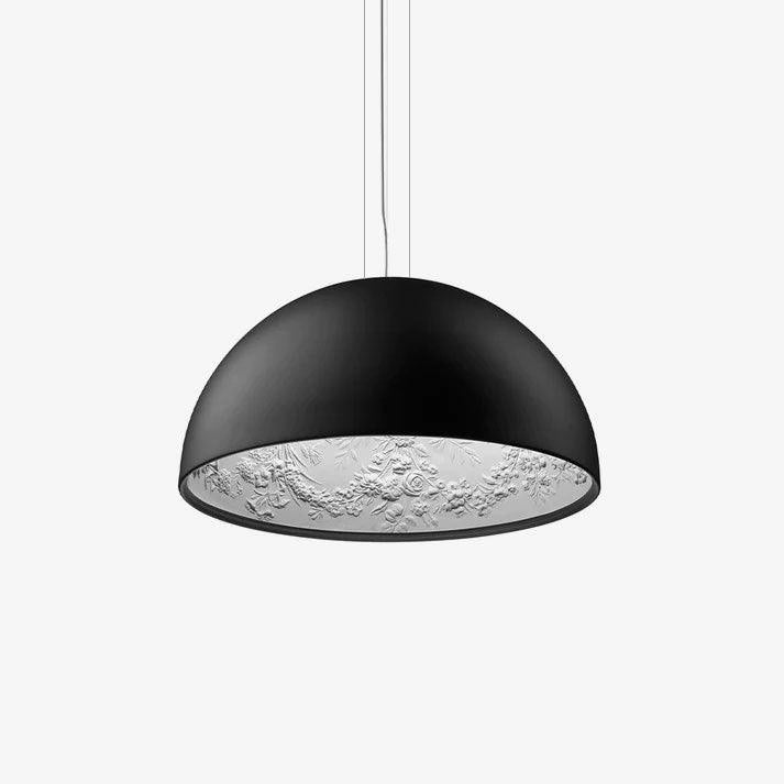 Pendant Light, Cast Plaster Hemisphere Diffuser, E27, 6 Finishes