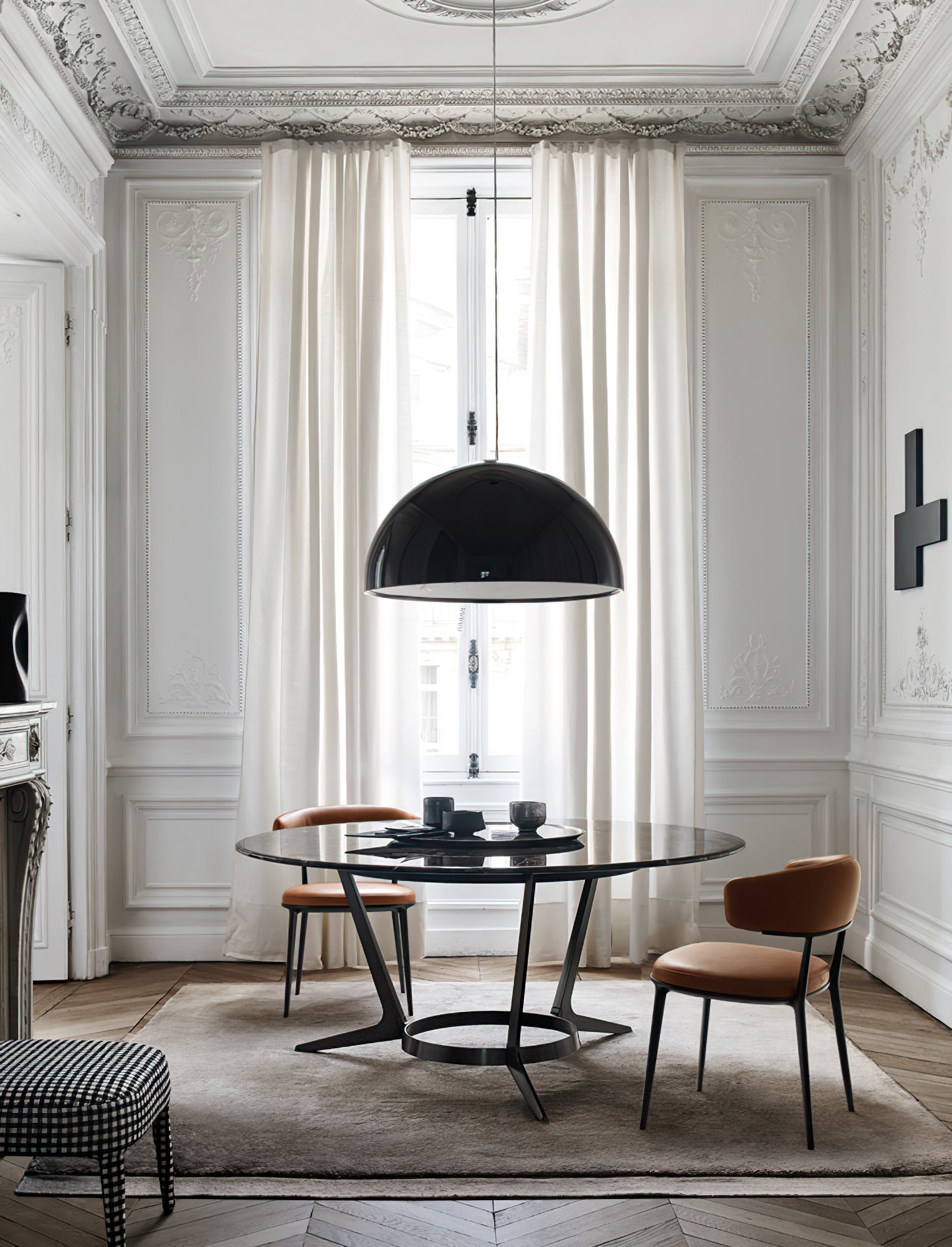 Pendant Light, Cast Plaster Hemisphere Diffuser, E27, 6 Finishes
