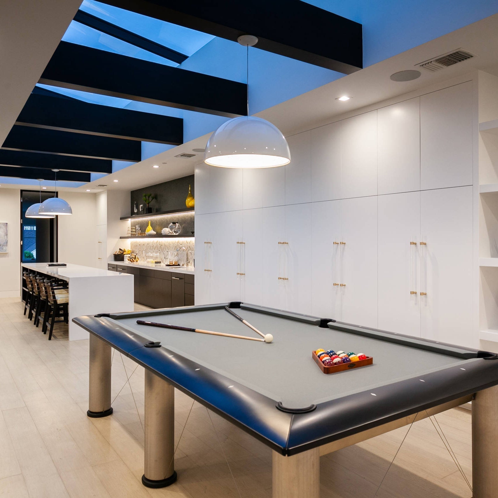 Hemisphere pendant light with a smooth matte diffuser shade