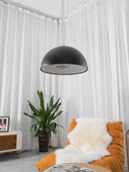 Pendant Light, Cast Plaster Hemisphere Diffuser, E27, 6 Finishes