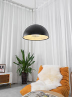 Pendant Light, Cast Plaster Hemisphere Diffuser, E27, 6 Finishes