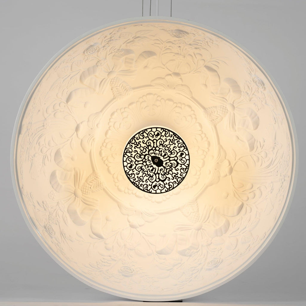 Pendant Light, Cast Plaster Hemisphere Diffuser, E27, 6 Finishes