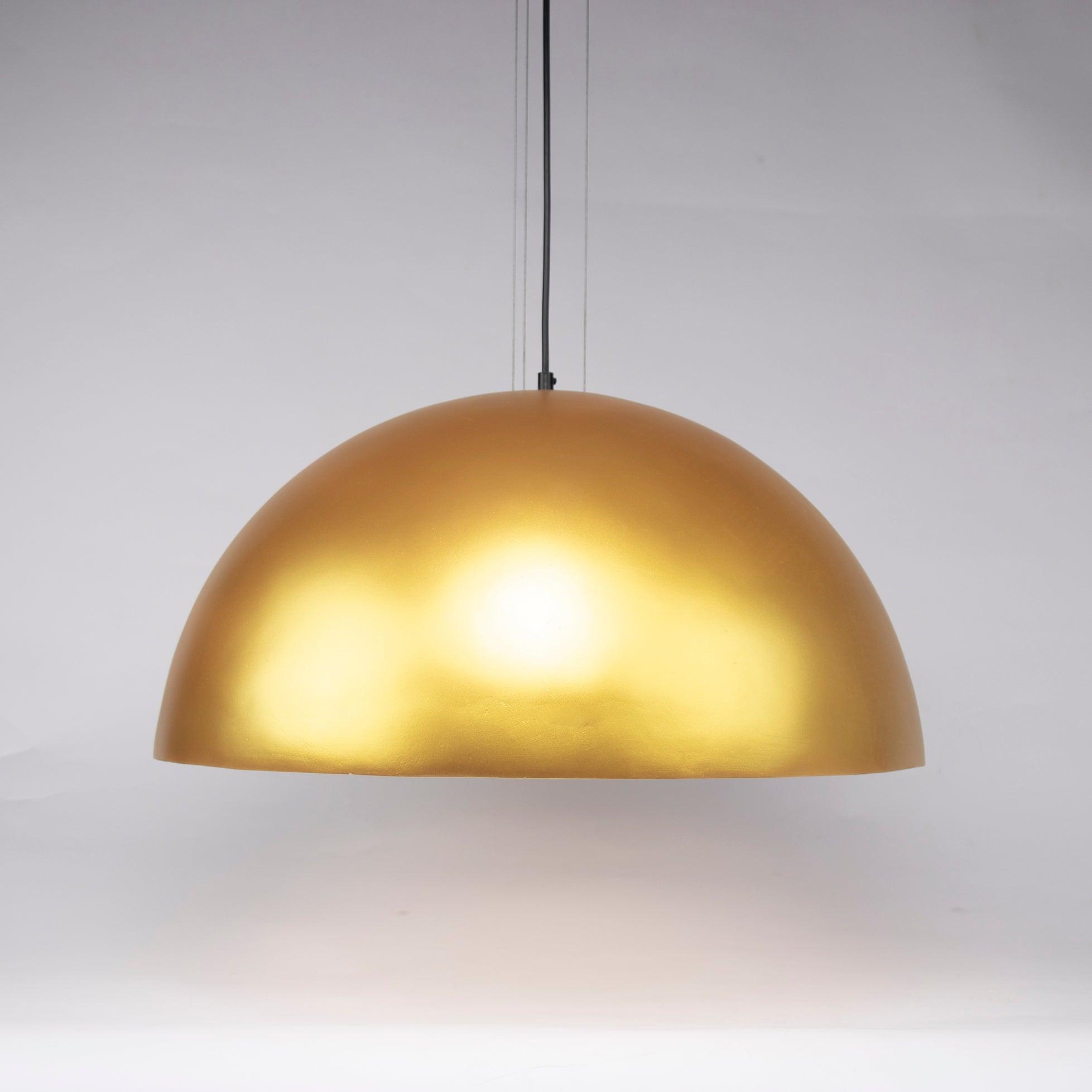 Pendant Light, Cast Plaster Hemisphere Diffuser, E27, 6 Finishes