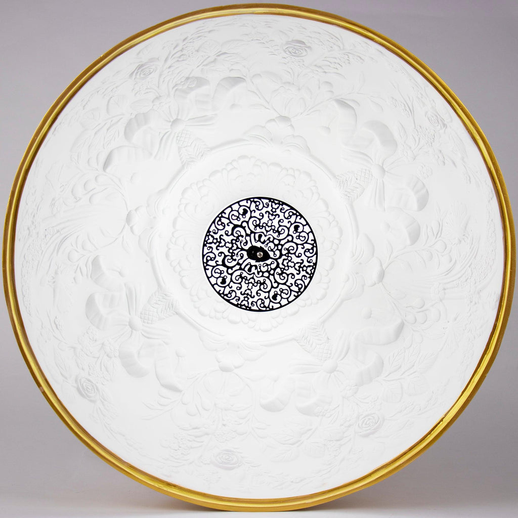 Pendant Light, Cast Plaster Hemisphere Diffuser, E27, 6 Finishes