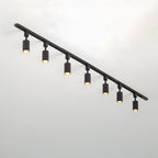 Black cylinder track light head shown in detail